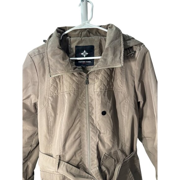 Women's Weather Tamer Tan Quilted Jacket Size Large, Pre-Owned Good Condition - Picture 6 of 12
